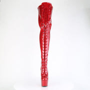 Pleaser ADORE-3020GP Platform Thigh High Boot (Red Glitter Patent/M)