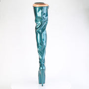 Pleaser ADORE-3020GP Platform Thigh High Boot (Teal Glitter Patent/M)