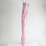 Pleaser ADORE-3021GP Platform Thigh High Boot (Baby Pink Glitter Patent/M)