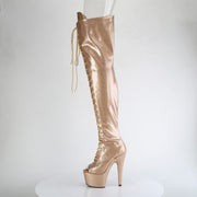 Pleaser ADORE-3021GP Platform Thigh High Boot (Gold Glitter Patent/M)