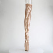 Pleaser ADORE-3021GP Platform Thigh High Boot (Gold Glitter Patent/M)