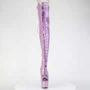 Pleaser ADORE-3021GP Platform Thigh High Boot (Lilac Glitter Patent/M)