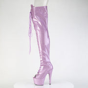 Pleaser ADORE-3021GP Platform Thigh High Boot (Lilac Glitter Patent/M)
