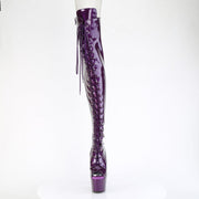 Pleaser ADORE-3021GP Platform Thigh High Boot (Purple Glitter Patent/M)