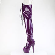 Pleaser ADORE-3021GP Platform Thigh High Boot (Purple Glitter Patent/M)