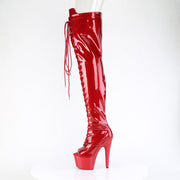 Pleaser ADORE-3021GP Platform Thigh High Boot (Red Glitter Patent/M)