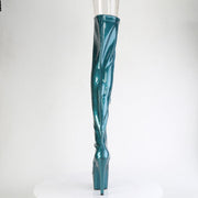 Pleaser ADORE-3021GP Platform Thigh High Boot (Teal  Glitter Patent/M)