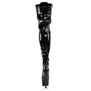 Pleaser ADORE-3023 Platform Thigh High Boot (Black Stretch Patent/Black)