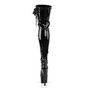 Pleaser ADORE-3050 Platform Thigh High Boot (Black Stretch Patent/Black)
