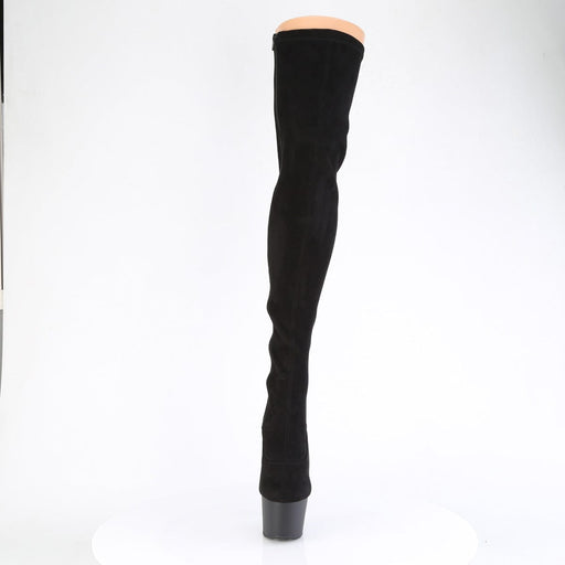 Pleaser ADORE-3063 Platform Thigh High Boot (Black Stretch Microfiber/Black Matte)