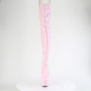 Pleaser ADORE-3850 Platform Thigh High Boot (Baby Pink Stretch Patent/Baby Pink)