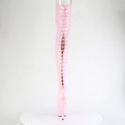 Pleaser ADORE-3850 Platform Thigh High Boot (Baby Pink Stretch Patent/Baby Pink)