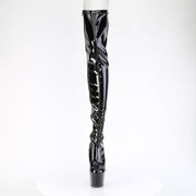 Pleaser ADORE-3850 Platform Thigh High Boot (Black Stretch Patent/Black)