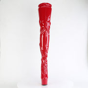 Pleaser ADORE-4000 Platform Crotch High Boot (Red Stretch Patent/Red)