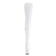 Pleaser ADORE-4000 Platform Crotch High Boot (White Stretch Patent/White)