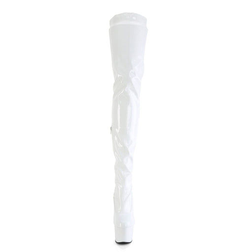 Pleaser ADORE-4000 Platform Crotch High Boot (White Stretch Patent/White)