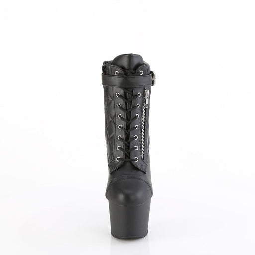 Pleaser ADORE-700-05 Platform Ankle Boot (Black Faux Leather/Black Matte)