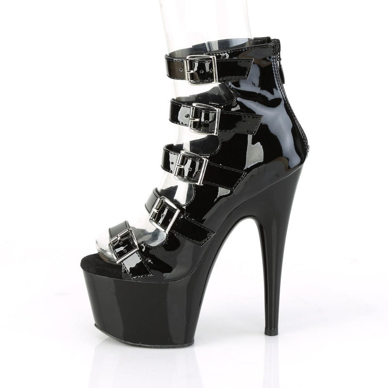 Pleaser ADORE-700-33 Platform Ankle Boot (Black Patent/Black)