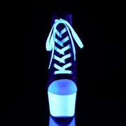 Pleaser ADORE-700SK-02 Platform Sneaker (Black Canvas/Neon White)