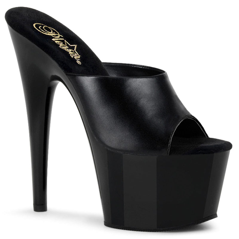 Pleaser ADORE-701 Platform Slide (Black Leather/ Black)