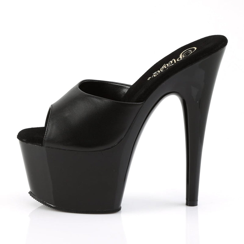 Pleaser ADORE-701 Platform Slide (Black Leather/ Black)
