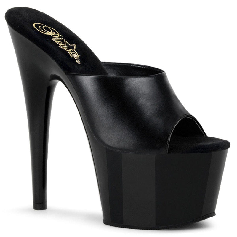 Pleaser ADORE-701 Platform Slide (Black Leather/ Black)
