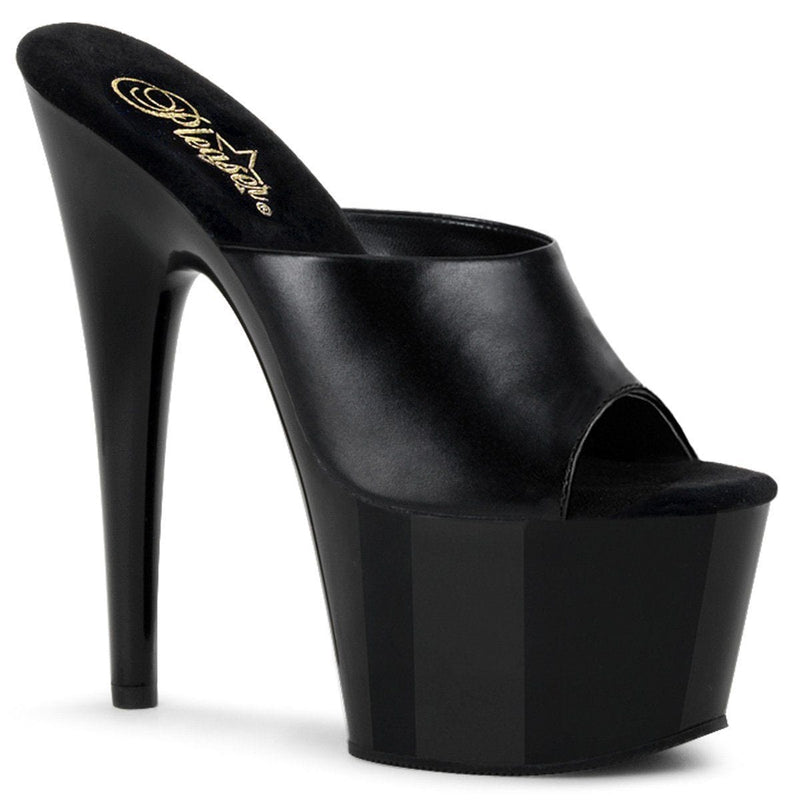 Pleaser ADORE-701 Platform Slide (Black Leather/ Black)