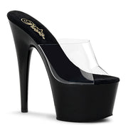 Pleaser ADORE-701 Platform Slide (Clear/Black)