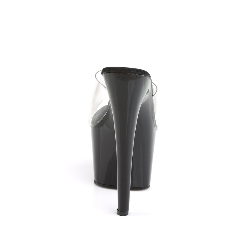 Pleaser ADORE-701 Platform Slide (Clear/Black)