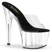 Pleaser ADORE-701 Platform Slide (Clear-Black/Clear)
