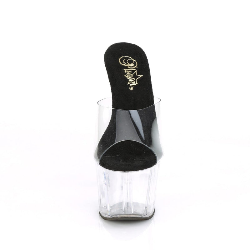 Pleaser ADORE-701 Platform Slide (Clear-Black/Clear)