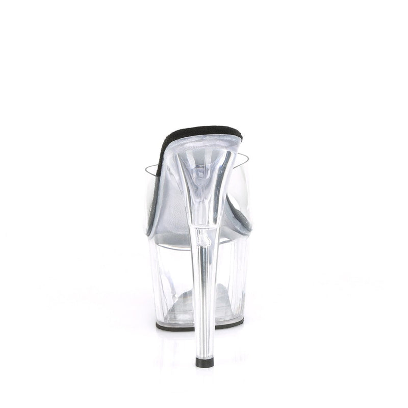 Pleaser ADORE-701 Platform Slide (Clear-Black/Clear)