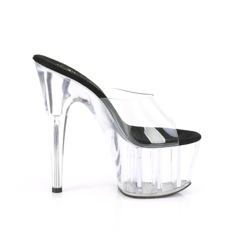 Pleaser ADORE-701 Platform Slide (Clear-Black/Clear)