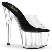 Pleaser ADORE-701 Platform Slide (Clear-Black/Clear)