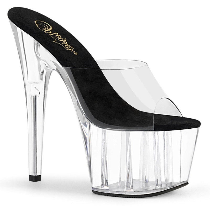 Pleaser ADORE-701 Platform Slide (Clear-Black/Clear)