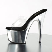 Pleaser ADORE-701 Platform Slide (Clear/Silver Chrome)