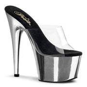 Pleaser ADORE-701 Platform Slide (Clear/Silver Chrome)