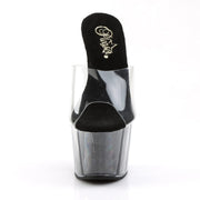 Pleaser ADORE-701G Platform Slide (Clear/Black Glitter)