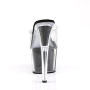 Pleaser ADORE-701G Platform Slide (Clear/Black Glitter)