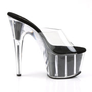 Pleaser ADORE-701G Platform Slide (Clear/Black Glitter)
