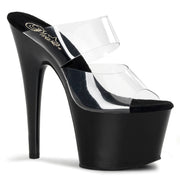 Pleaser ADORE-702 Platform Slide (Clear/Black)