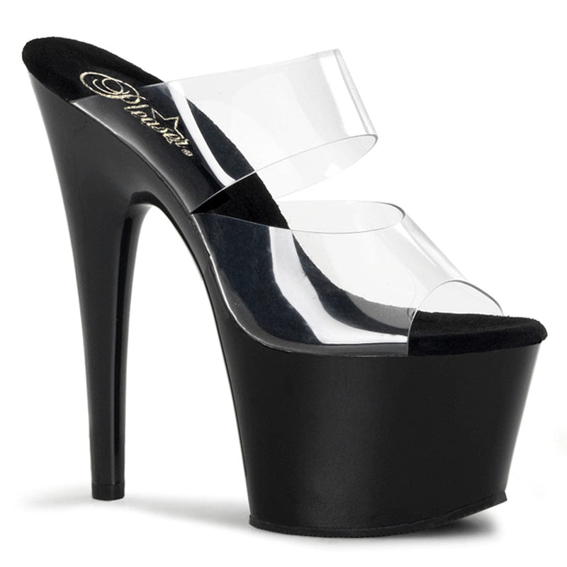Pleaser ADORE-702 Platform Slide (Clear/Black)