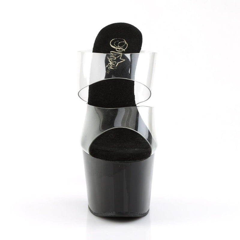 Pleaser ADORE-702 Platform Slide (Clear/Black)