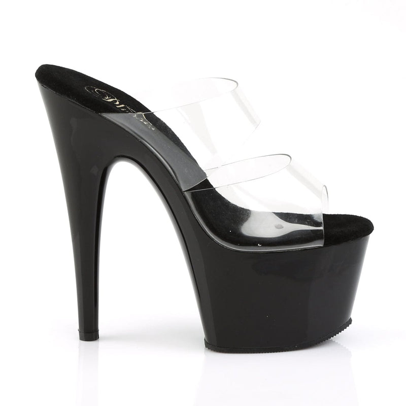 Pleaser ADORE-702 Platform Slide (Clear/Black)