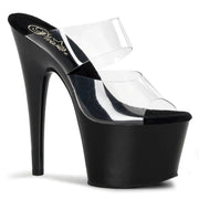 Pleaser ADORE-702 Platform Slide (Clear/Black)