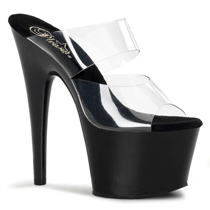 Pleaser ADORE-702 Platform Slide (Clear/Black)