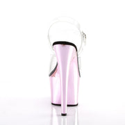 Pleaser ADORE-708 Platform Sandal (Clear/Baby Pink Chrome)
