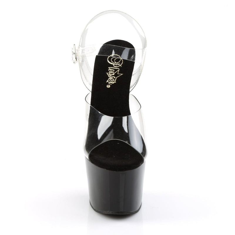 Pleaser ADORE-708 Platform Sandal (Clear/Black)
