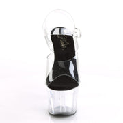 Pleaser ADORE-708 Platform Sandal (Clear-Black/Clear)