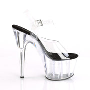 Pleaser ADORE-708 Platform Sandal (Clear-Black/Clear)